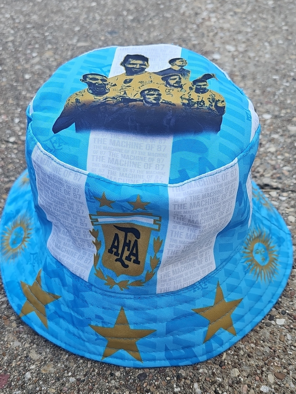 Argentina Soccer Bucket Hat in Blue and Gold Messi